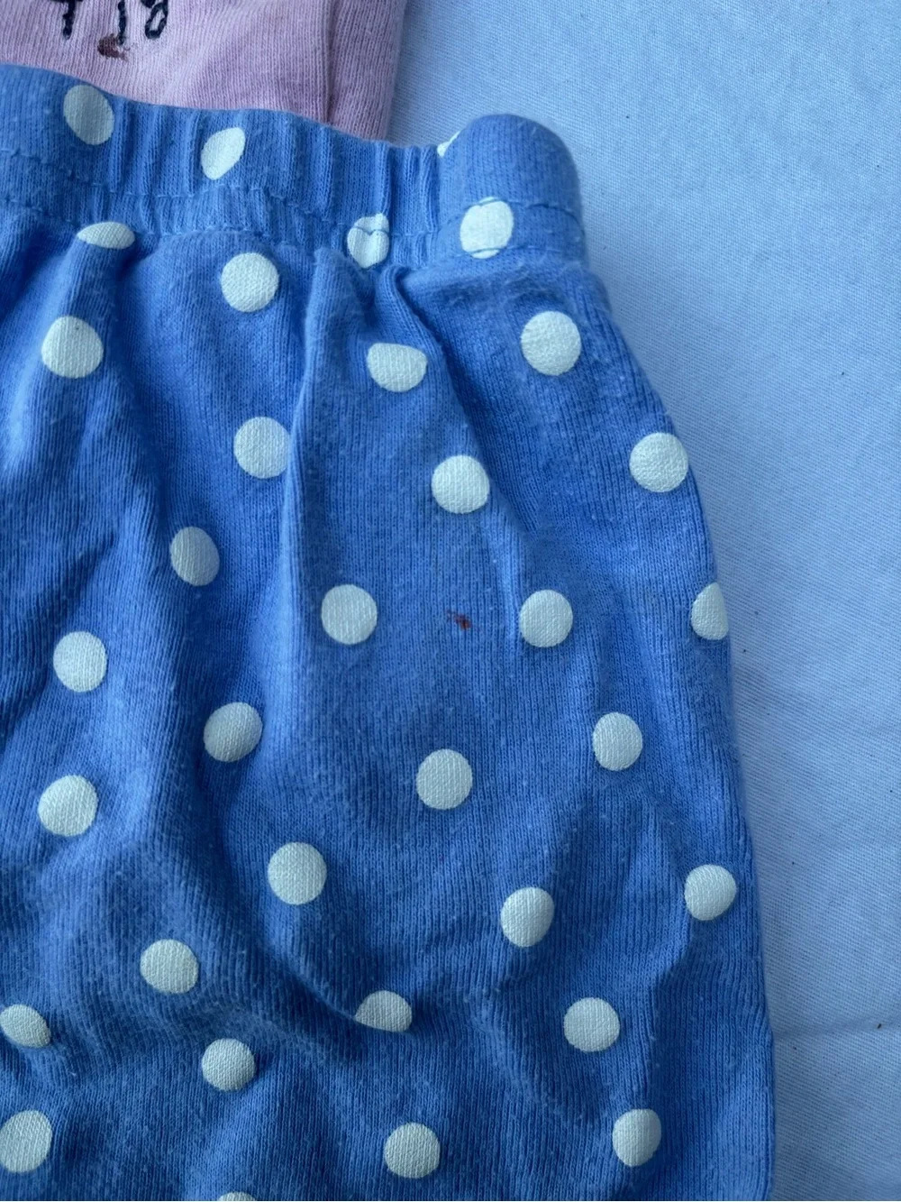 Carter's Pink Pig Applique Pajama Top with Blue Polka Dot Shorts